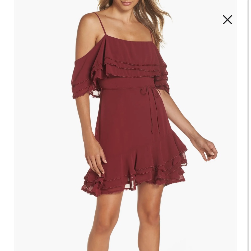BB Dakota Up All Night Layered Cold shoulder dress